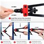 Outil à riveter 14" - Kit professionnel pour rivets avec M3 M4 M5 M6 M8 M10 métriques 6 mandrins et 60 écrous, conception permet