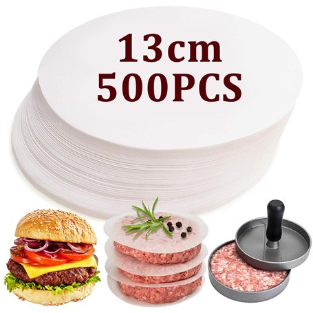 Lot de 500 feuilles de papier ciré anti-adhésif pour hamburgers