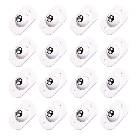 16 pièces de mini roulettes à billes en acier inoxydable blanc collé