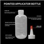 TIMJJG Lot de 3 flacons applicateurs en plastique pointus - Flacons transparents avec bouchon - Pour salon de coiffure - Accesso