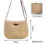 1 Pcs Femme Sac à Bandoulière en Paille Sac de Plage D'été Sac à Bandoulière Mode avec Fermeture Éclair et Sangle Réglable Convi