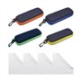 TAFACE 4pcs Étui À Lunettes Avec 4 Chiffons De Nettoyage