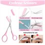 2PCS Ciseaux Sourcils et de Brosse, Ciseaux pour Tailler les Sourcils Pince à Epiler Ciseaux à Sourcils avec Peigne Rasoir à Sou