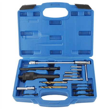 FreeTec 16pcs Kit d'outils de réparation de filetage Bougies de préchauffage M8 M10 Compatible avec Mercedes