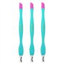 Lot de 3 coupe-cuticules avec pointe en caoutchouc souple sur le lit de l'ongle