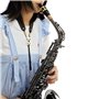 Rochix Sangle tour de cou noire pour saxophone baryton alto ténor soprano super fibre