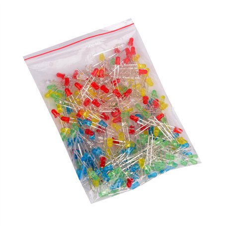 Youmile 250-Pack (5 Couleurs x 50-Pack) Kit de 3 Lampes Assorties de Lampe à diode électroluminescente LED de 3 mm (Blanc Rouge