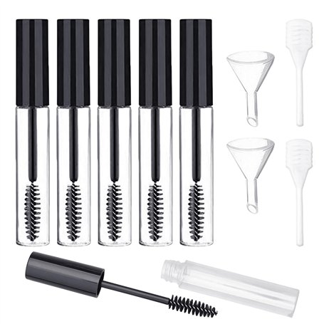 Lot de 5 tubes vides de 10 ml avec brosse à mascara