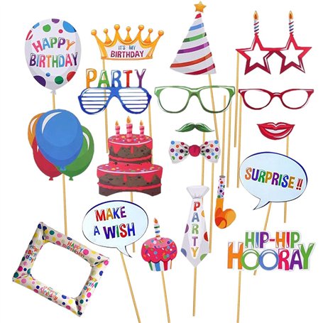 22 Pièces D'Accessoires Photo D'Anniversaire