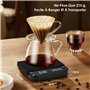 Gaethra Balance Café 2kg/0,1g Haute Précision, Balance de Cuisine Precision avec 6 Unités, Rechargeable USB-C, Tarage Automatiqu