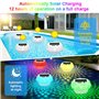 Carastek Lumiere Solaires Piscine avec Thermomètre Lampe Piscine RGB LED Lampe Piscine Solaire avec Télécommande Étanches IP68 L
