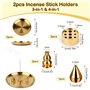 3 en 1 & 4 en 1 Bruleur Encens en Laiton Porte Encens Porte d'encens Bâton avec Récupérateur de Ce