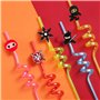 LTHOENG Ninja Lot de 16 pailles réutilisables pour anniversaire d'enfant Motif ninja, XG-001