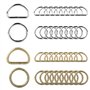 Roosea 40Pcs Anneau en D Anneaux en D Boucle en Métal Anneau Sac a Main Anneau Demi Rond 30mm et Mousqueton Rond Petits Anneaux
