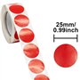 Lot de 500 autocollants ronds colorés à pois - 25 mm - Rouge - Cercles autocollants - Étiquettes à points adhésifs - Étiquettes