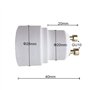 DZYDZR Adaptateur GU10 sur Culot E14 - Lot de 5 - Blanc - Plastique, Métal - Économique - LED - Indoor - 60 Watts - 80-285 Volts