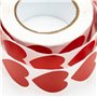 Lot de 500 autocollants en forme de cœur colorés de 25 mm - Rouge - Étiquettes autocollantes en papier brillant pour loisirs cré