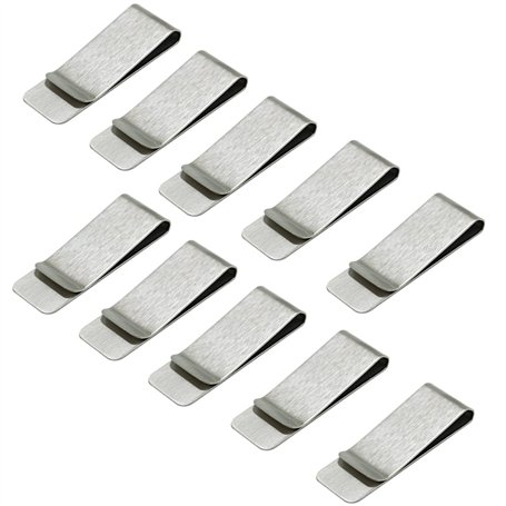 Mince Pince à Billets en Métal 10 Pcs Portefeuille Clips Porte-Cartes pour Crédit Ticket Espèces Document Fixe Cadeau pour Homme