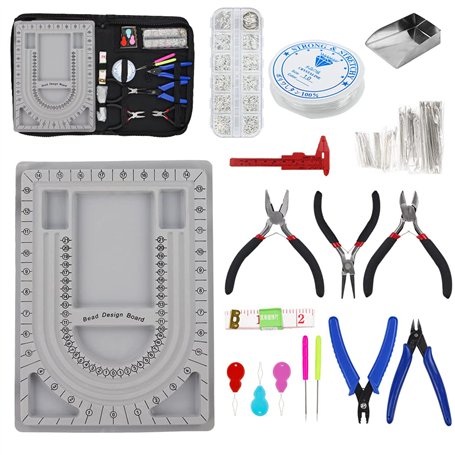 Plateau de perles pour la fabrication de bijoux -Fournitures de perles Pour fabrication de colliers et bracelets - Planche de me
