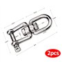 TDDL 2Pcs M8 Manille Pivotante en Acier Inoxydable 304 de Qualité Marine Ancre Mâchoire Pivotante Double Émerillon Manilles Chaî
