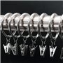 TDDL 50 Pièces Anneaux pour Rideaux, 32mm Anneau Rideau avec Pinces Acier Inoxydable Métal Anneaux Clip Rideau pour Rideaux Déco