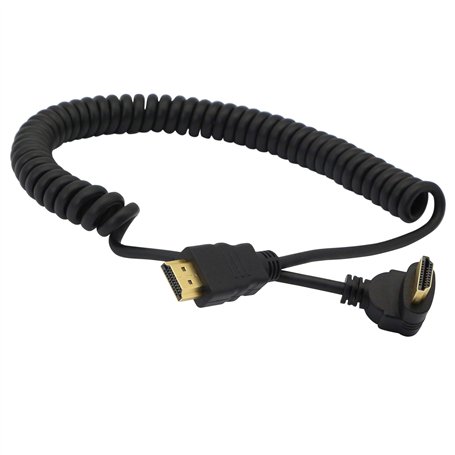 PNGKNYOCN Câble spirale à angle droit HDMI 270 degrés coude mâle HDMI vers mâle HDMI câble spirale à ressort