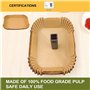 Leylve 125 Pièces Papier Sulfurisé pour Friteuse à Air, 22x14cm Airfryer Papier Sulfurisé, Accessoires pour Friteuse à Air Compa