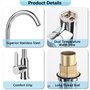 Robinet Cuisine Mitigeur Cuisine robinetterie Evier Argenté Col de Cygne Mitigeur Monocommande Acier Inoxydable Froid Chaud Disp