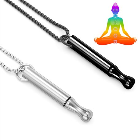 V2 Lot de 2 chaînes respiratoires en acier inoxydable pour sevrage du tabagisme Sans fumée Chaîne respiratoire pour arrêter de f