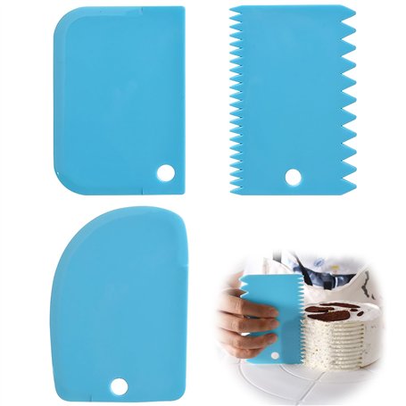 WOLMIK Lot de 3 spatules à gâteau en plastique pour pâte à pâtisserie