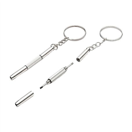 Petit tournevis à deux bouts de poche pour vos lunettes de vue ou de soleil en porte clefs