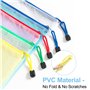 Brevanza 15 Pièces Pochette Document Zippée A4+A5+A6, PVC Mesh Zipper Pouch Etanche, Document Dossier Pochette 5 Couleurs, Chemi