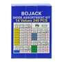 BOJACK 240 Lot de 14 Valeurs Redresseur Diodes Sac Assortiment Kit Pour Arduino (1N4001 4004 4007 4148 5404 5406 5408 5817 5819