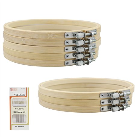 Lot de 8 mini cercles en bambou de 15