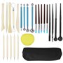 HXMJIED 25 pièces Outils en Argile polymère avec Un Sac de Rangement