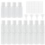 KZNKZN Lot de 20 flacons rechargeables en plastique transparent avec bouchon à rabat - 30 ml - Avec petits entonnoirs et étiquet