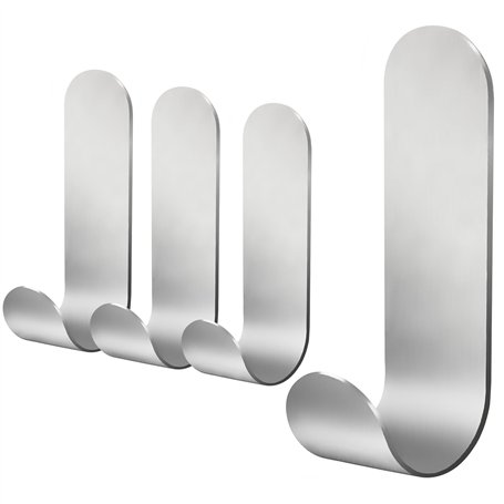 4 Pièces Crochet Adhésif en Acier Inoxydable，Crochets Auto-adhésif Crochet ，pour Serviette