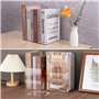 MumdoYAL 8 pièces Serre Livre,cale Livre,Serre Livre en Acrylique Transparent,Etagere Transparente,cale Livre Etagere,pour Chamb