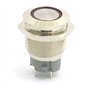 DollaTek 2Pcs 16mm 10A interrupteur momentané interrupteur à bouton-poussoir 12V dc oeil angulaire LED interrupteur rond en acie