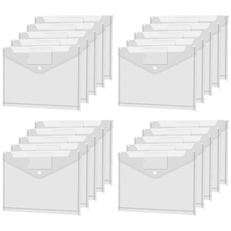 20PCS Pochettes Plastiques Perforées A4