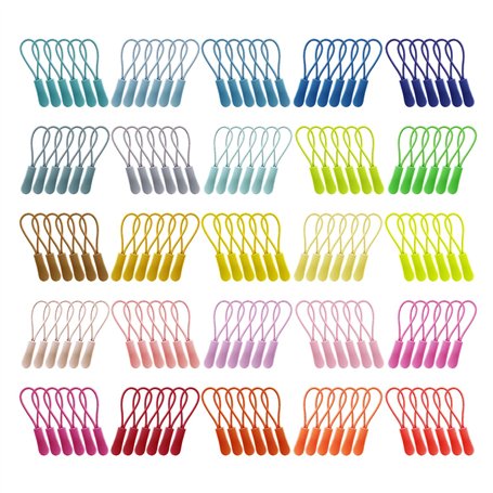Zzcy 150 Pcs Tirette de Remplacement en Nylon Cordon de Tirettes de Fermeture Eclair Colorées Cordon de Tirage Extension Rallong