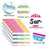 SamHeng 120 Pièces Étiquettes Autocollants de Nom, 10 Feuilles Imperméable Coloré Auto-adhésif Étiquettes Générales de Vinyle, H
