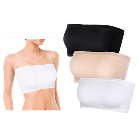 SamHeng Femmes Soutien-Gorge Tube sans Couture Bandeau Soutien-Gorge sans Bretelles Non Rembourré Bralette 3 Pack