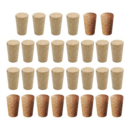 DHSBGWSX Lot de 30 bouchons coniques en liège pour bouteilles de vin – Remplacement à l'épreuve des fuites