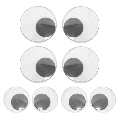 DHSBGWSX Lot de 4 paires d'yeux autocollants - Yeux oscillants autocollants - Yeux mobiles - Accessoires de scrapbooking - Autoc
