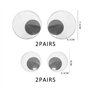 DHSBGWSX Lot de 4 paires d'yeux autocollants - Yeux oscillants autocollants - Yeux mobiles - Accessoires de scrapbooking - Autoc