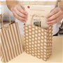 Farerkass Sac Kraft, 24 Petit Sacs en Papier avec Poignées, Sacs Marrons Motif Blanc Cabas en Papier Kraft avec Poignées, 16x 22