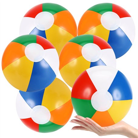 Zikenis 6 pièces Ballon de Plage Gonflable 32 cm