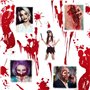 Halloween Set de Faux Sang: Faux Sang 100 ML,Cire De Cicatrice 50 G,avec éponge de Maquillage et spatule, Réaliste, Lavable, Sûr