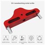 Jauge de marquage Center Finder Line Scriber Center en alliage d'aluminium pour le travail du bois Rouge 95 mm